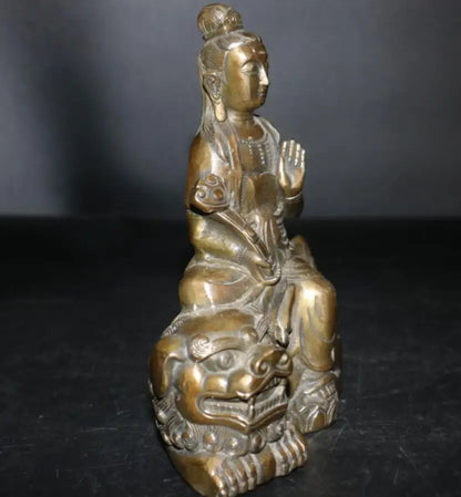 China brass Manjushri Bodhisattva crafts statue