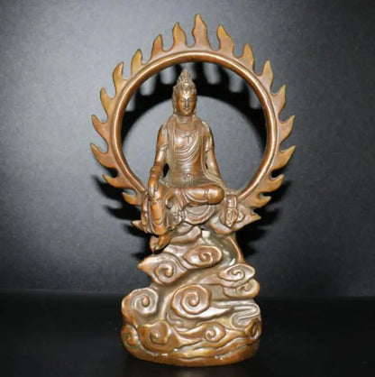China brass Manjusri Bodhisattva crafts statue