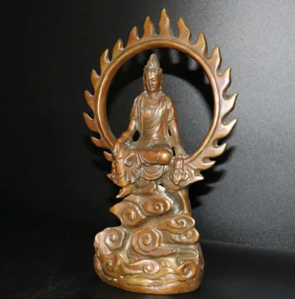China brass Manjusri Bodhisattva crafts statue