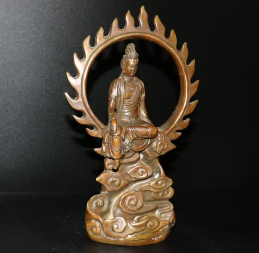 China brass Manjusri Bodhisattva crafts statue