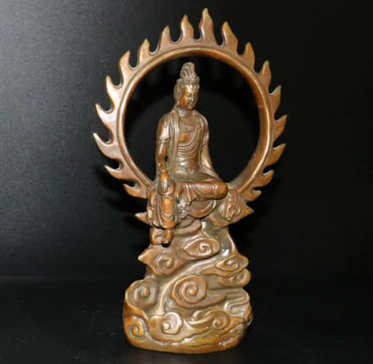 China brass Manjusri Bodhisattva crafts statue