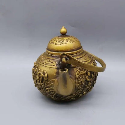 China brass Many child pattern teapot crafts statue