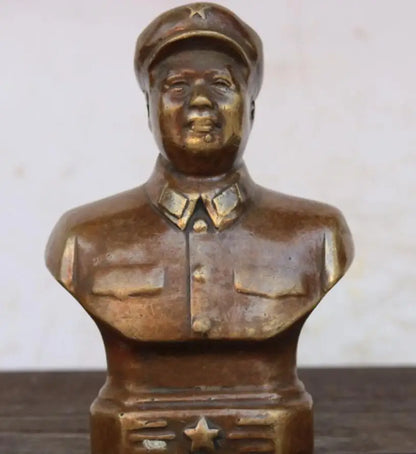 China brass Mao Zedong bust crafts statue #2