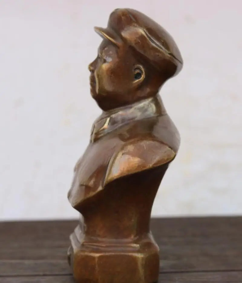 China brass Mao Zedong bust crafts statue #2