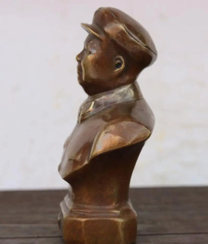 China brass Mao Zedong bust crafts statue #2