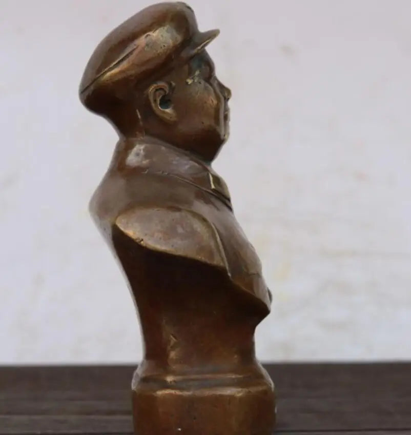 China brass Mao Zedong bust crafts statue #2