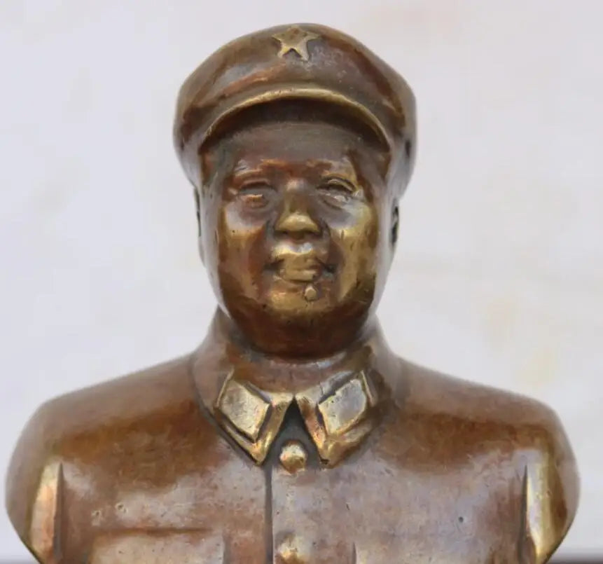 China brass Mao Zedong bust crafts statue #2