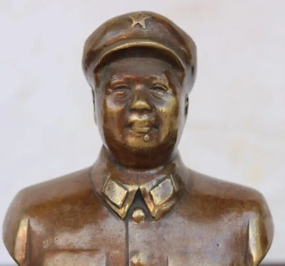 China brass Mao Zedong bust crafts statue #2