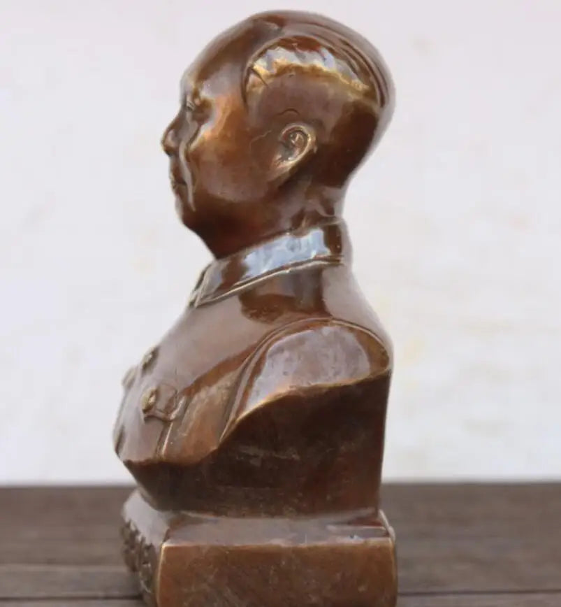 China brass Mao Zedong bust crafts statue