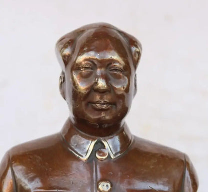 China brass Mao Zedong bust crafts statue