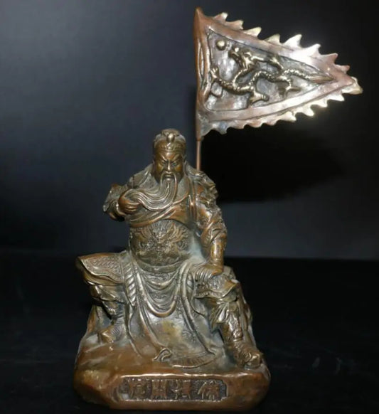 China brass Martial arts god of wealth Guan yu crafts statue