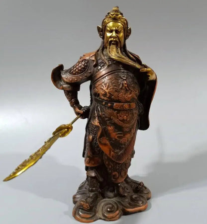 China brass Martial arts god of wealth guanyu crafts statue