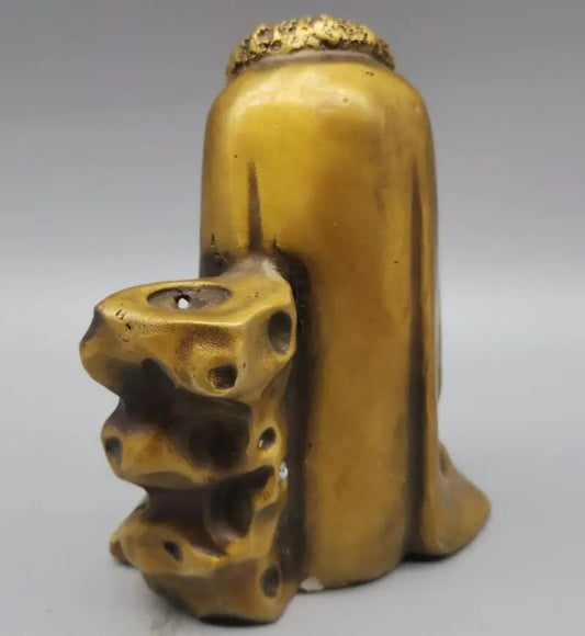 China brass Master Dharma Reflow incense furnace crafts statue