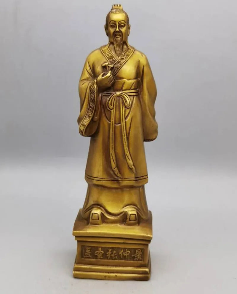 China brass Medical sage Zhang zhongjing crafts statue