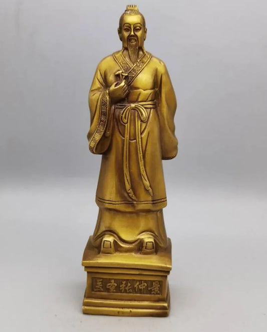 China brass Medical sage Zhang zhongjing crafts statue