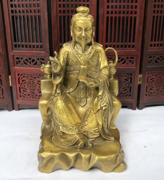 China brass Medicine King Sun Simiao crafts statue