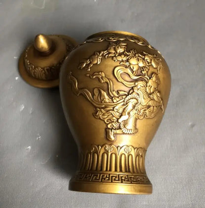 China brass Monkey King Jars crafts statue