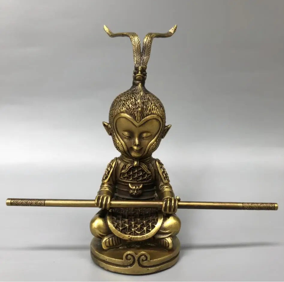 China brass Monkey King small crafts statue