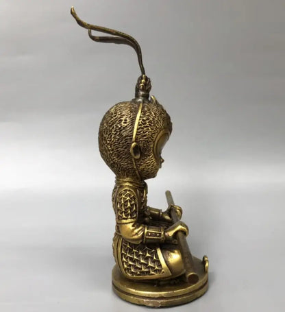 China brass Monkey King small crafts statue