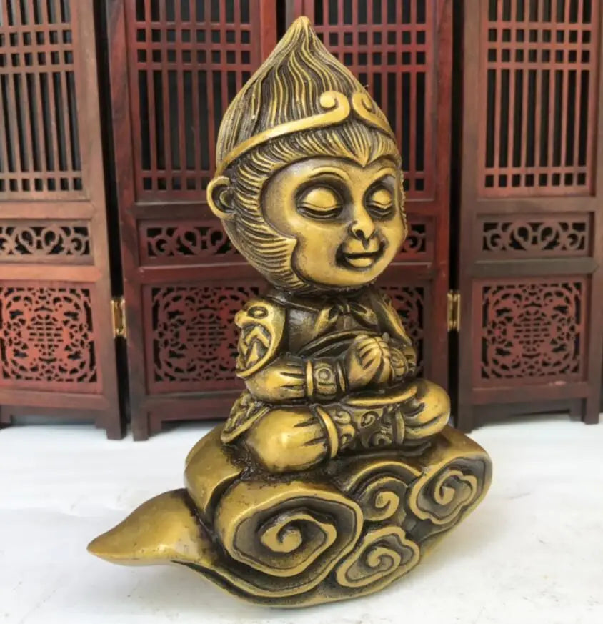 China brass Monkey King small crafts statue