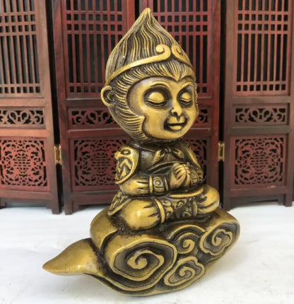 China brass Monkey King small crafts statue