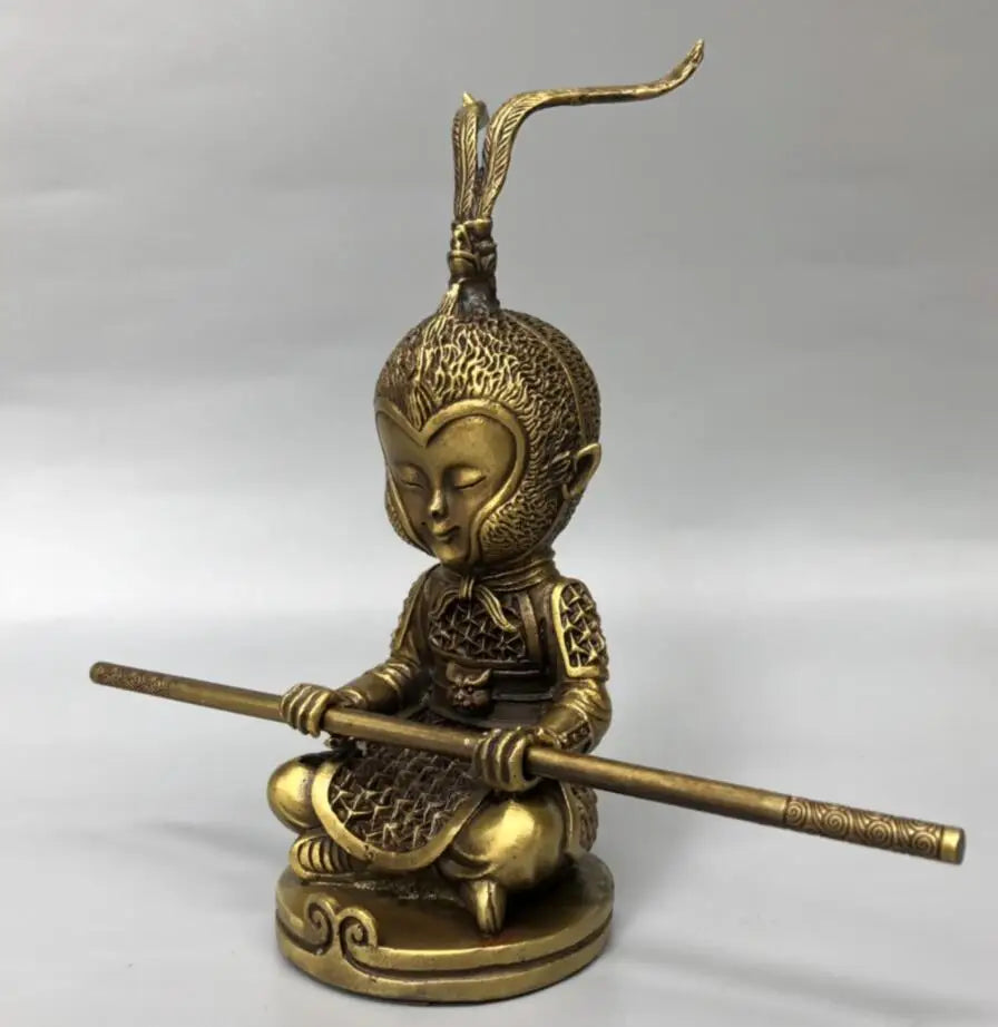 China brass Monkey King small crafts statue