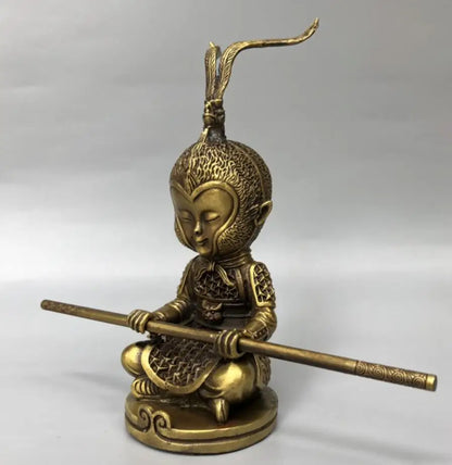 China brass Monkey King small crafts statue