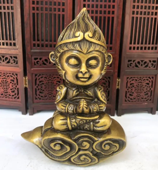 China brass Monkey King small crafts statue