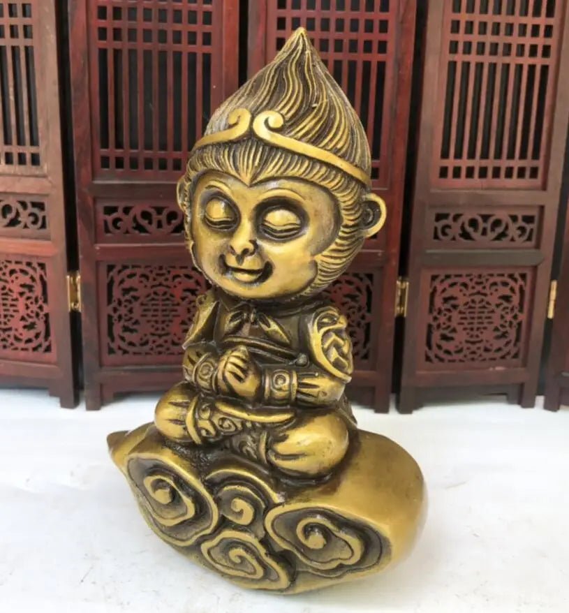 China brass Monkey King small crafts statue
