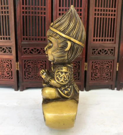 China brass Monkey King small crafts statue