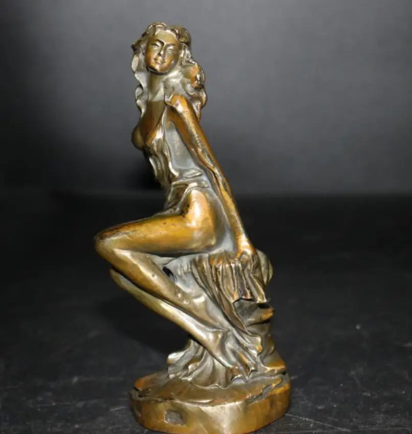 China brass Naked girl crafts statue