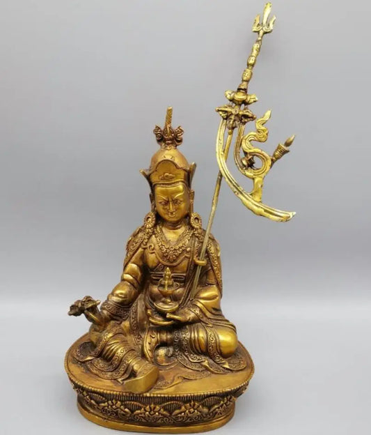 China brass Padmasambhava Buddha crafts statue