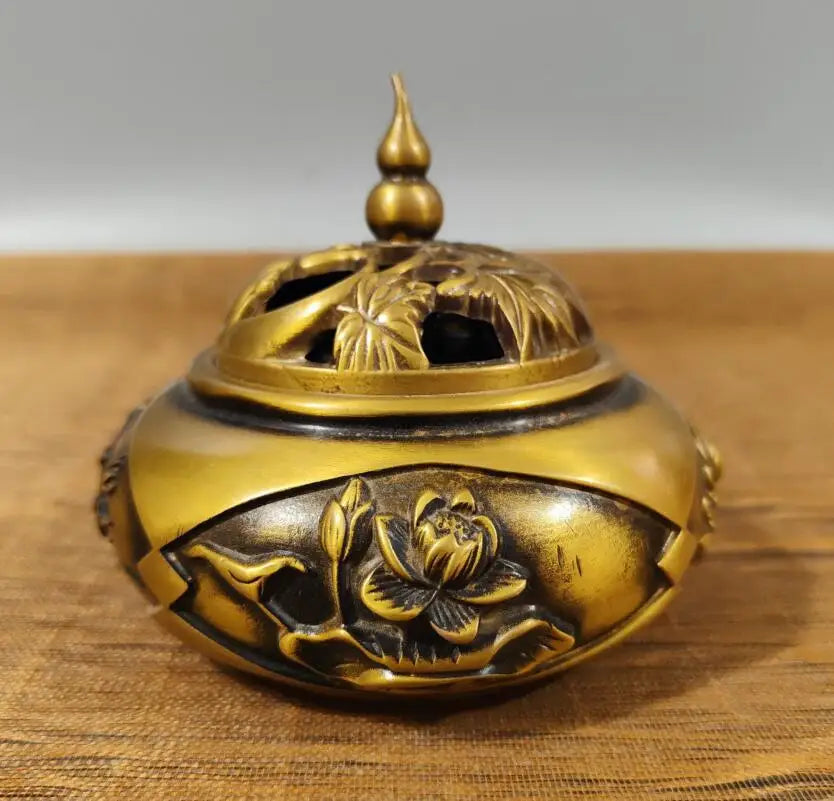 China brass Plum, Orchid, Bamboo and Chrysanthemum Incense burner crafts statue