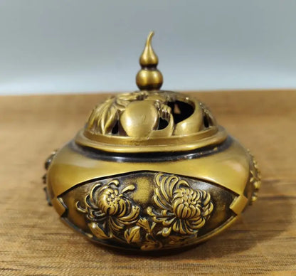 China brass Plum, Orchid, Bamboo and Chrysanthemum Incense burner crafts statue