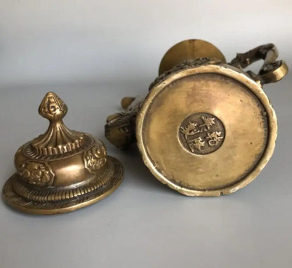 China brass Qianlong wine pot crafts statue