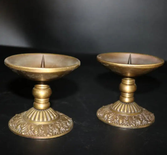 China brass Retro wax candlestick crafts statue A pair