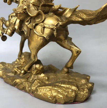 China brass Riding horse Guan yu crafts statue