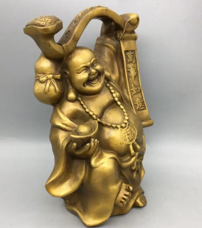 China brass Ruyi Maitreya Buddha crafts statue