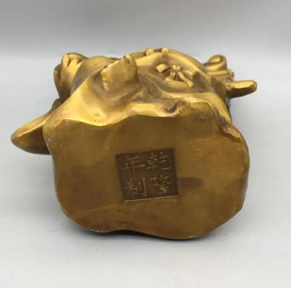 China brass Ruyi Maitreya Buddha crafts statue