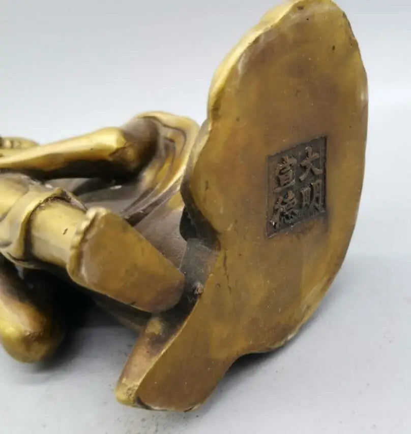 China brass Sakyamuni sleep Buddha crafts statue