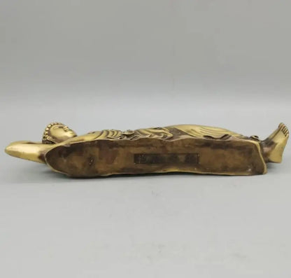 China brass Sakyamuni sleep Buddha crafts statue