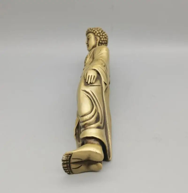 China brass Sakyamuni sleep Buddha crafts statue