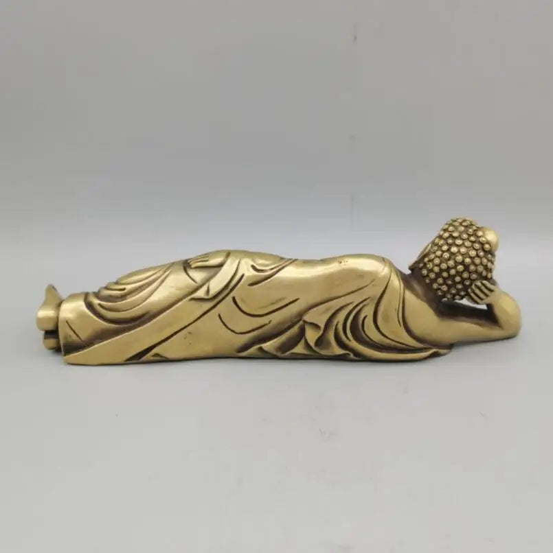 China brass Sakyamuni sleep Buddha crafts statue
