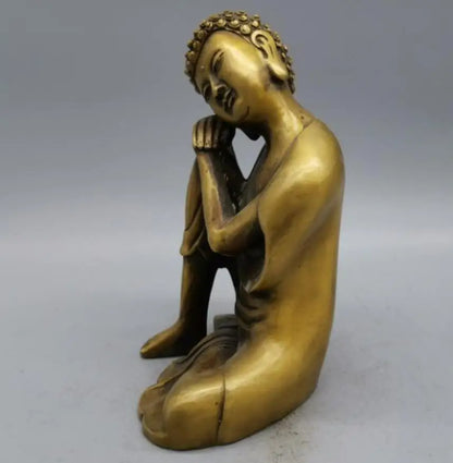 China brass Sakyamuni sleep Buddha crafts statue