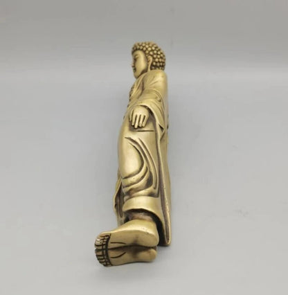 China brass Sakyamuni sleep Buddha crafts statue