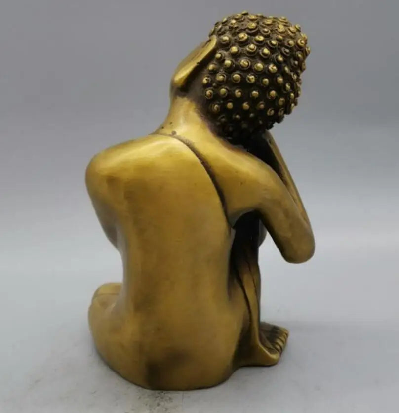 China brass Sakyamuni sleep Buddha crafts statue