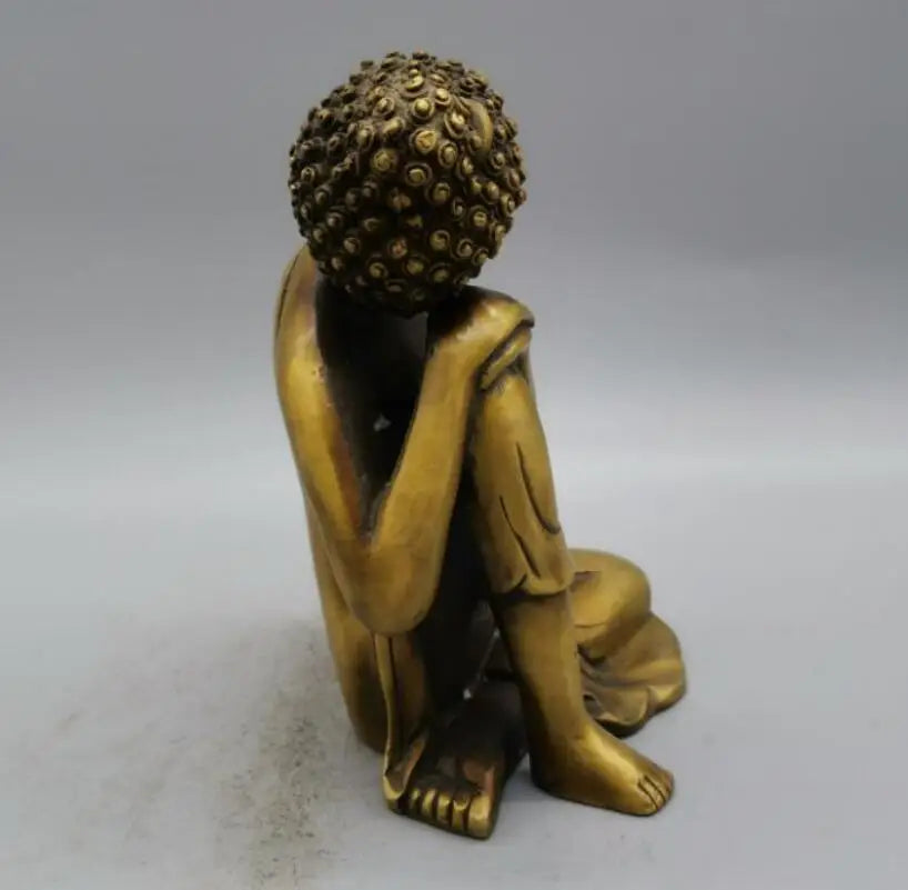 China brass Sakyamuni sleep Buddha crafts statue