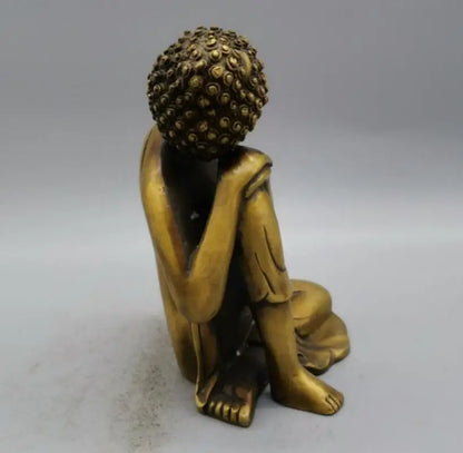 China brass Sakyamuni sleep Buddha crafts statue