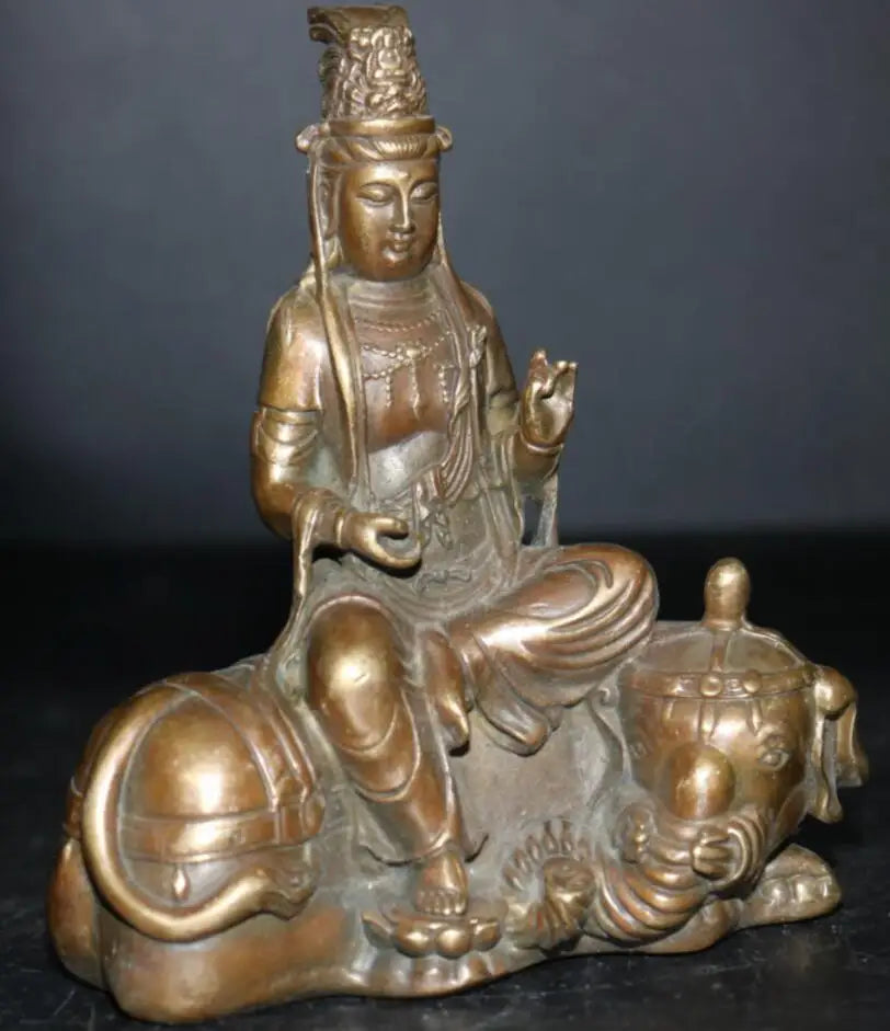 China brass Samantabhadra bodhisattva crafts statue