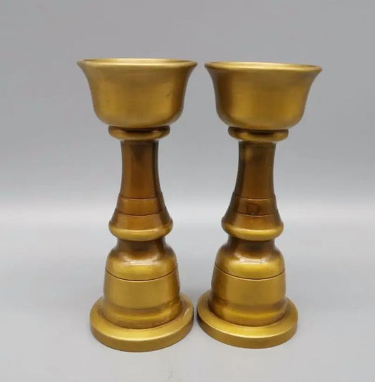 China brass Seiko candlestick crafts statue A pair